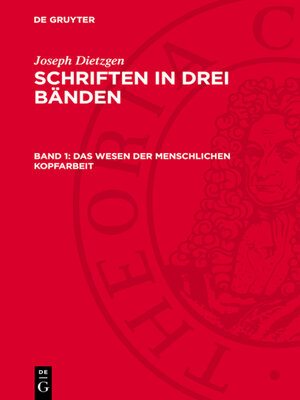 cover image of Das Wesen der menschlichen Kopfarbeit